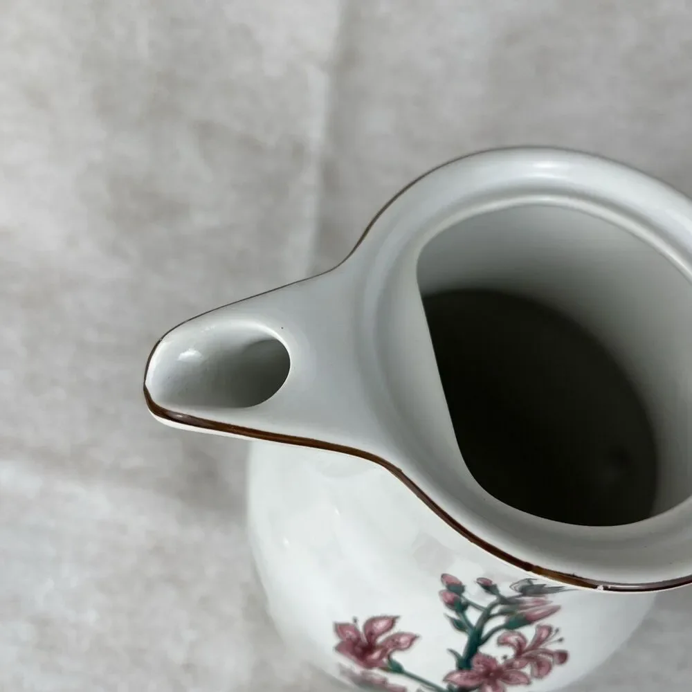 VTG Villeroy & Boch Botanica Tea Pot Pitcher Floral Porcelain 9 1/2” Depuis 1748